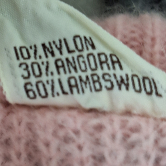 Vintage 80's Slade New Zealand Pink Lambswool Angora Blend Soft Cardigan Size S - Picture 12 of 13